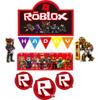 Roblox Mundo Virtual Tema Festa de Aniversário Decoração Bandeira Banner Jogo Papel Circundante Flor Bandeira Encordoamento