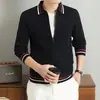 Cárdigan de punto Puyuan para otoño e invierno para hombre, estilo TB old money, casual, de alta gama, tejido de punto moderno para hombre