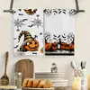 Toalha Estampada de Halloween Amazon Padrão de Abóbora de Terror Toalha Quadrada Absorvente Atmosfera de Festival Fantasma Toalha de Mão Durável