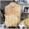 Camisa de herramientas retro de estilo japonés para hombre, de manga larga, de otoño, de marca de moda, popular, camisa a rayas, chaqueta informal de alta gama.