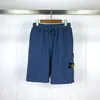 Braçadeira de Bússola de Pedra Transfronteiriça Marca Tendência Europeia e Americana Bolso Grande Cor Sólida Casual Solta Calça de Cinco Pontas para Homens e Mulheres