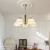 Lámpara Colgante de Comedor Estilo Wabi-Sabi Vintage de Nogal, Lámpara Colgante Retro para Sala de Estar, Luz de Dormitorio de Lujo Nórdico de Cobre Pulido