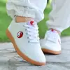 Zapatos de práctica de sombra voladora tejidos para mujer, entrenamiento de artes marciales, suela de tendón de res, zapatos especiales para competición, zapatilla de Tai Chi