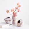 Shu Gate Viento Silencioso Cerámica Vintage Decorativo Jarrón de Flores Secas Sala de Estar Entrada Escritorio Adornos Arreglo Floral Maceta de Cerámica Sentido de Alta Gama
