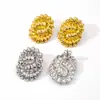 Pendientes de Acero de Titanio Retro Europeos y Americanos Transfronterizos Joyería al por Mayor Moda Lujo Ligero Versátil Geométricos Huecos Pendientes de Gama Alta Pendientes