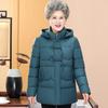 Roupas de Inverno da Vovó Estilo Nacional Roupas de Algodão Jaqueta Acolchoada com Capuz para Mulheres de Meia-idade e Idosas 70 anos Jaqueta Acolchoada de Algodão Engrossado Forrada de Lã da Mãe Velha Senhora
