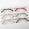 Novos Armações de Óculos Redondas de Metal Coreanas e Japonesas com Proteção contra Luz Azul, Lentes Neutras, Decoração com Contas Redondas, Visual Simples, Armações de Óculos para Miopia