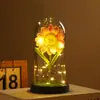 Adorno Popular Transfronterizo de Cúpula de Cristal de Girasol con Luz LED Flor Eterna Decoración Regalo Creativo Versátil Venta al por Mayor del Fabricante