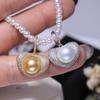 Accesorios DIY Plata de Ley S925 Micro-Incrustado Diamante Perla Colgante Hebilla Soporte Vacío Se Puede Abrir Soporte Colgante Corazón 10-11