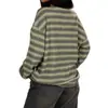 Suéter Femenino 2026 con Acabado de Alta Gama, Sudadera Rayada para Primavera y Otoño, Suéter de Punto Casual Holgado de Cuello Redondo y Manga Larga