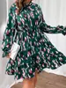 Otoño 2024 Nuevo Transfronterizo Amazon AliExpress Temu Xiyin Casual Holgado Vestido Floral