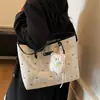 Bolsa de Algodão de Grande Capacidade para Inverno para Mulheres 2025 Nova para Trabalho e Deslocamento Grande Capacidade Ombro Único Coreana de Nicho Bolsa Tote