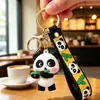 Llavero de Panda Lindo Estilo Chino Transfronterizo con Bambú, Adecuado para Estudiantes, Parejas, Bolsos y Llaveros de Coche