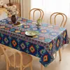 Mantel Estilo Americano, Impermeable, Resistente al Aceite, Resistente al Calor, No Requiere Lavado, Estilo Bohemio, Tela Estilo Étnico, Mantel para Mesa de Café de Alta Gama