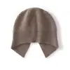 Nueva colección de otoño e invierno: Gorro cálido de punto 100% cachemira pura, con un patrón de punto de panal y una corona redonda