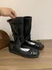 Sandálias de Design de Nicho Coreano para Mulheres 2025 Novo Verão Laço Botas de Pilha Plissadas Estilo Ballet Botas de Cano Médio