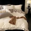 Clase A Estilo Minimalista Moderno Lujo Ligero Todo Algodón Sensación de Aire Algodón Puro Funda Nórdica Sábana Ropa de Cama Juego de Cuatro Piezas Jacquard de Alta Gama Ropa de Cama