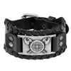 Pulsera Ancha de Cuero Tejido Retro Caliente Simple Nórdico Vikingo Hacha de Guerra Pulsera de Piel de Vaca Joyería Nueva Transfronteriza