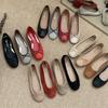 Zapatos de Tacón Plano con Moño y Punta Cuadrada para Mujer, Zapatos Planos, Tacón Bajo, Suela Suave, Zapatos de Ballet para Boda, Cómodos para Conducir, para Mujeres Embarazadas, Todas las Estaciones