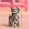 Latón Puro Cien Millones de Metas Pequeñas Gato de la Suerte Lindo Gato Curativo Decoración Retro para el Hogar Mascotita de Té Artesanía Adornos