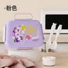 Lonchera Portátil para Niños, Segura para Microondas, Lonchera de Plástico con Dibujos Animados, Lonchera Compartimentada para Estudiantes, Personalización de Regalo