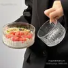 Ins Restaurante de Celebridades de Internet Tazón Rayado para Postre Tazón para Mianbing Tazón para Pudín Tazón para Snacks Tazón para Agua con Azúcar Tazón para Yogur Alto Valor de Color