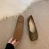 Zapatos bajos de punta cuadrada, zapatos retro de abuela de moda para otoño e invierno, zapatos planos de hada para mujer, nuevos mocasines de estilo cuero suave 2026