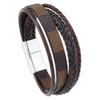 Europa y Estados Unidos retro simple moda cuadros tejido hebilla magnética pulsera de cuero pulsera estilo punk suministro transfronterizo