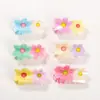 Gorace Joyería Pasador Versátil Clip de Flor de Color Contrastante Trasero de la Cabeza Pasador para Cola de Caballo Alta Accesorios para el Cabello de Estilo Pastoral para Mujer
