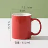 Taza de Cerámica Creativa y Sencilla, Vaso de Agua Redondo con Asa, Taza de Té para Habitación de Hotel, Taza de Regalo, Taza de Café, Taza de Té con Leche