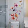 MS7148 Estilo Acuarela Planta Flor Mariposa Libélula Calcomanías de Pared Sala de Estar Baño Decoración del Hogar Calcomanía de Pared Autoadhesiva