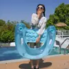 Asiento Doble Inflable para Agua Tipo Hoja, Ampliado y Engrosado, Flotador de Agua Inflable para Adultos, Cama Flotante Individual, Sillón
