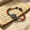 Nueva pulsera tibetana vintage nepalesa, nuevos accesorios de pulsera tejida hecha a mano estilo chino, venta al por mayor para atracciones turísticas
