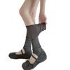 Calcetines Cubrepiés de Seda de Hielo Estilo Coreano Estilo Ballet para Mujer Aguja Fina Patrón Vertical Adelgazantes Estilo Ins Cubrepiernas Delgado Calcetines Apilados Miu