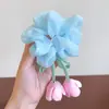 Novedoso Estilo Flor de Tulipan Goma para el Cabello para Mujeres, Dulce Goma de Alta Elasticidad, Tamaño Grande, Accesorio para el Cabello de Alta Gama al por Mayor