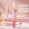 Nuevo encendedor colgante de trébol de cuatro hojas, llama abierta, recargable, diseñado para mujeres, delgado y compacto, un regalo creativo