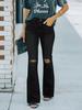 Jeans Bootcut Rasgados para Mulheres 2025 Novo Transfronteiriço Amazon Europeu e Americano Aliexpress Cintura Alta Modelador Look Fashion Lavável