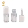 Tubo Transparente Quadrado Mini para Brilho Labial 6ml Gloss Labial Material de Embalagem Imprimível Cabeça com Pincel Dispenser Cosmético