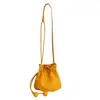 Bolso de cubo de moda estilo coreano con cordón, bolso cruzado mini casual y lindo, bolso de hombro suave de cuero elegante para el día a día