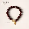Série Flor de Pessegueiro Contas Budistas de Sândalo Verde Fio Único Novo Design Estilo Chinês Elegante Versátil Coleção de Sândalo Pulseira Estilo Chinês Atacado