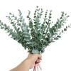 Simulação eucalipto único transfronteiriço planta verde artificial folhas de eucalipto casamento decoração de casa acessórios de plástico flores falsas atacado