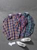 Camisa de Cuadros para Hombre de Manga Larga Estilo Coreano Cardigan Grueso Cepillado Primavera y Otoño Ropa Casual Versátil Pulgada Camisa