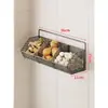 Caja de almacenamiento para cebolla, jengibre y ajo, estante de cocina para montar en la pared, cesta colgante para el hogar sin taladro, cesta de almacenamiento multi-compartimento para jengibre y ajo