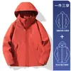 Chaqueta Desmontable de Invierno 3 en 1 para Exteriores, Abrigo de Montañismo Impermeable y a Prueba de Viento, Chaqueta para Parejas para Mujeres y Hombres