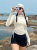 Nuevo Traje de Baño de Dos Piezas de Manga Larga 2025 para Mujer que Cubre el Vientre, Delgado, para Playa, Vacaciones, Aguas Termales [una generación de cabello]]