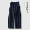Pantalones azules de lino hechos a medida ultrarrápidos para mujer, nuevo modelo otoño 2026, pantalones de seda helada Yamamoto, casual ajustados