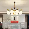 Araña de estilo chino nuevo para villa, de cobre macizo y madera maciza, luz principal para la sala de estar, de alta gama y elegante, adecuada para iluminación de vestíbulos de doble altura y techos altos