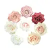 R Cabezas de Flor de Rosa Artificial con Borde Rizado para Sombreros, Cabezas de Flor Falsas, Pinzas para el Cabello de Rosa, Cabezas de Flor de Seda, Pared Pequeña de Flores de Rosa