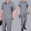Traje deportivo de verano para hombre de mediana edad talla grande camiseta de manga corta delgada ropa deportiva casual papá traje de verano algodón