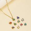 Transfronterizo Nuevo Color Hao Piedra Adorno Colgante Cuentas Hexágono Corazón de Durazno Flor Piedra Cuadrada Adorno Accesorios